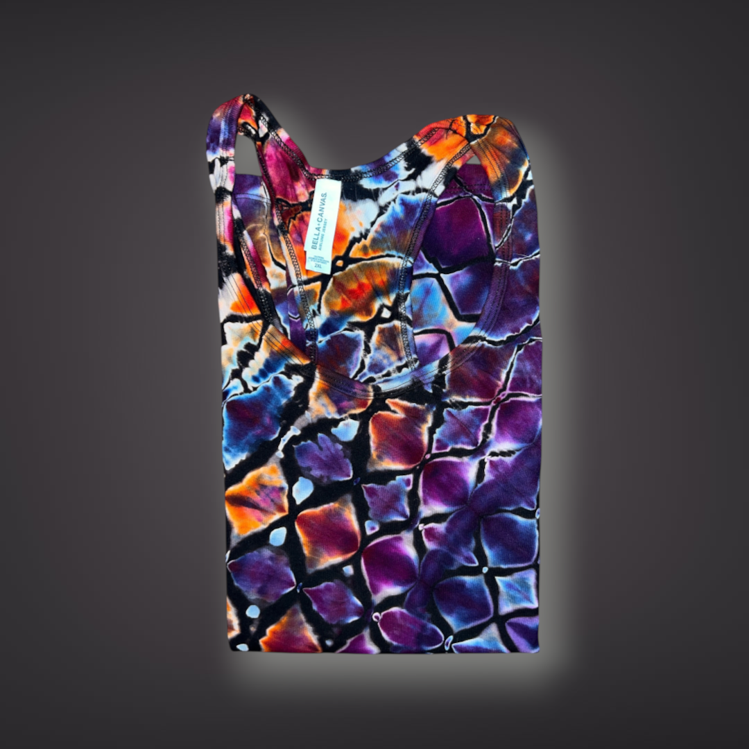 Women's 2XLarge - Stained Glass Reverse Dye Racerback Tank - My Favorite Colorset Ever!