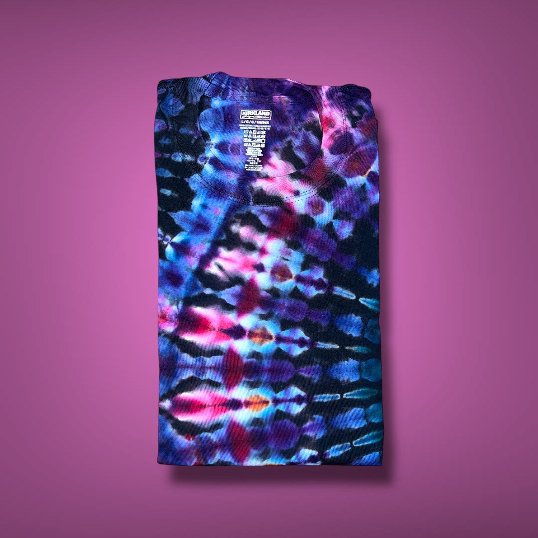 Wild Geranium Stained Glass Reverse Dye - Adult Large Short Sleeve T-Shirt