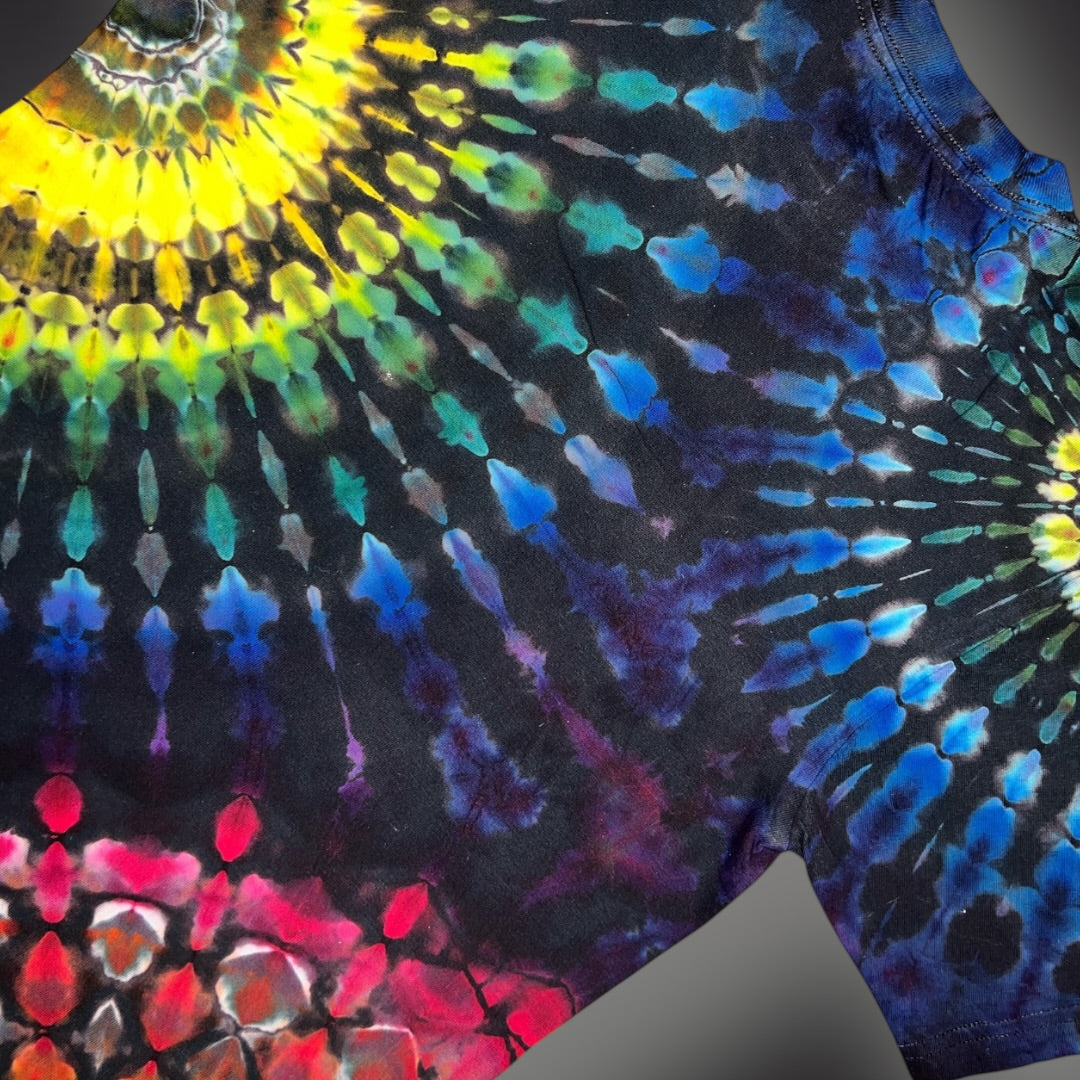 Adult Small - Dark Rainbow Reverse Short Sleeve Shirt