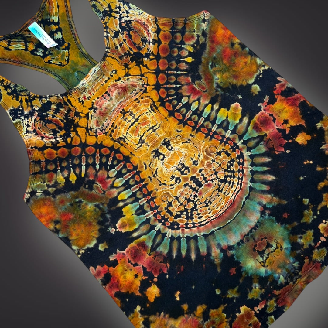 Tribal Symmetry Tank in Montana Autumn - Women’s XLarge Reverse Racerback Tank