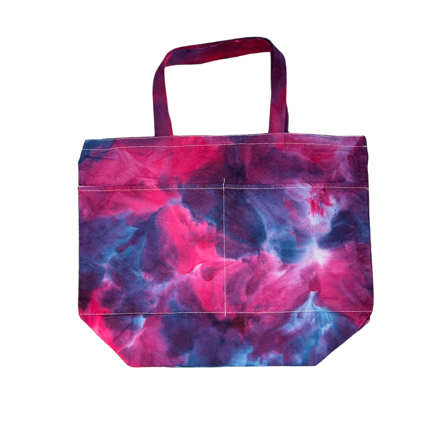 Pink and Blue Watercolor Canvas Bag