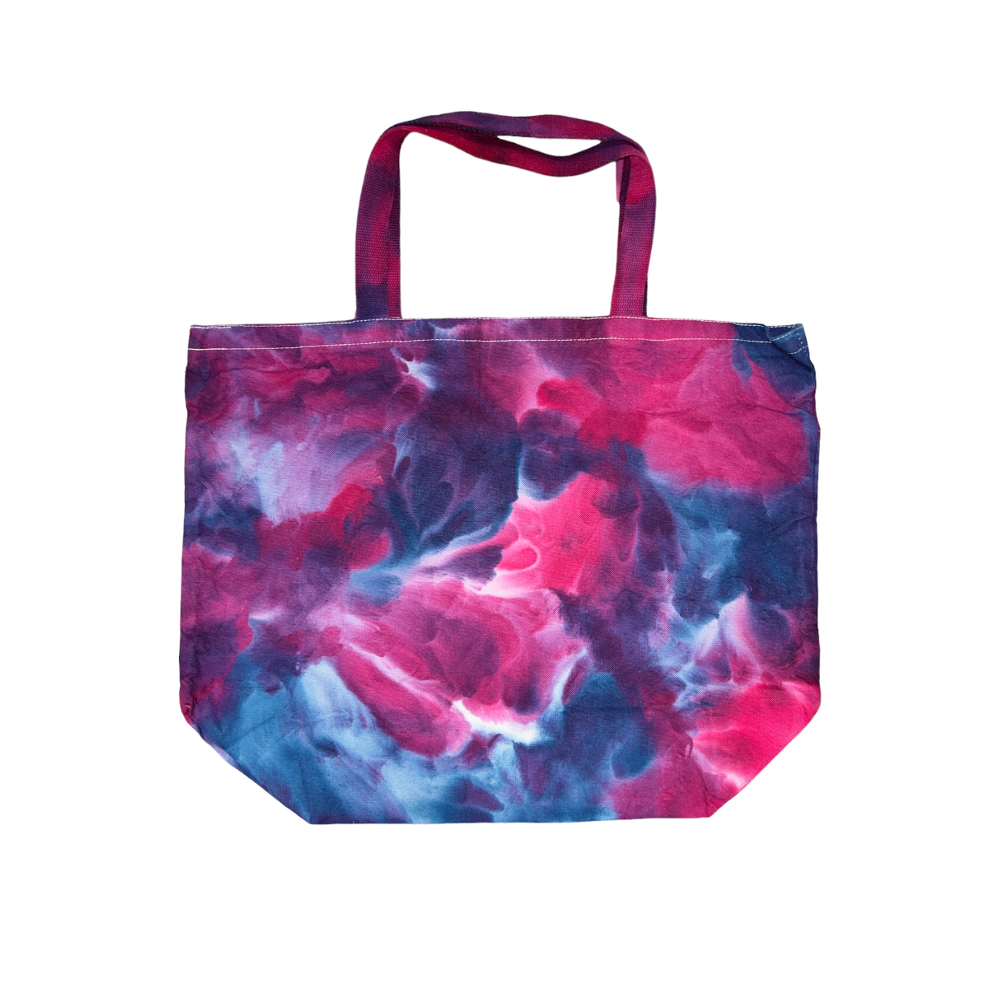 Pink and Blue Watercolor Canvas Bag