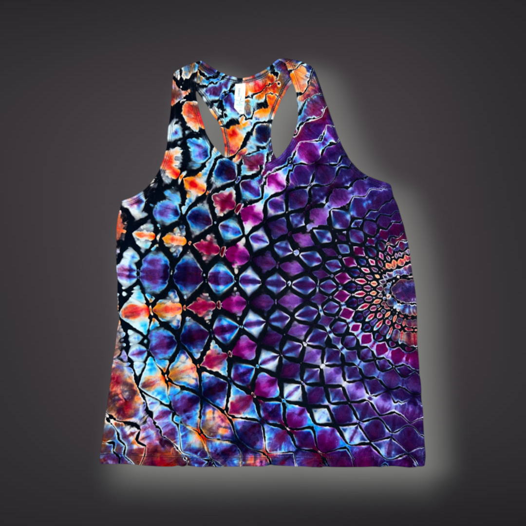 Women's XLarge - Stained Glass Reverse Dye Racerback Tank - My Favorite Colorset Ever!