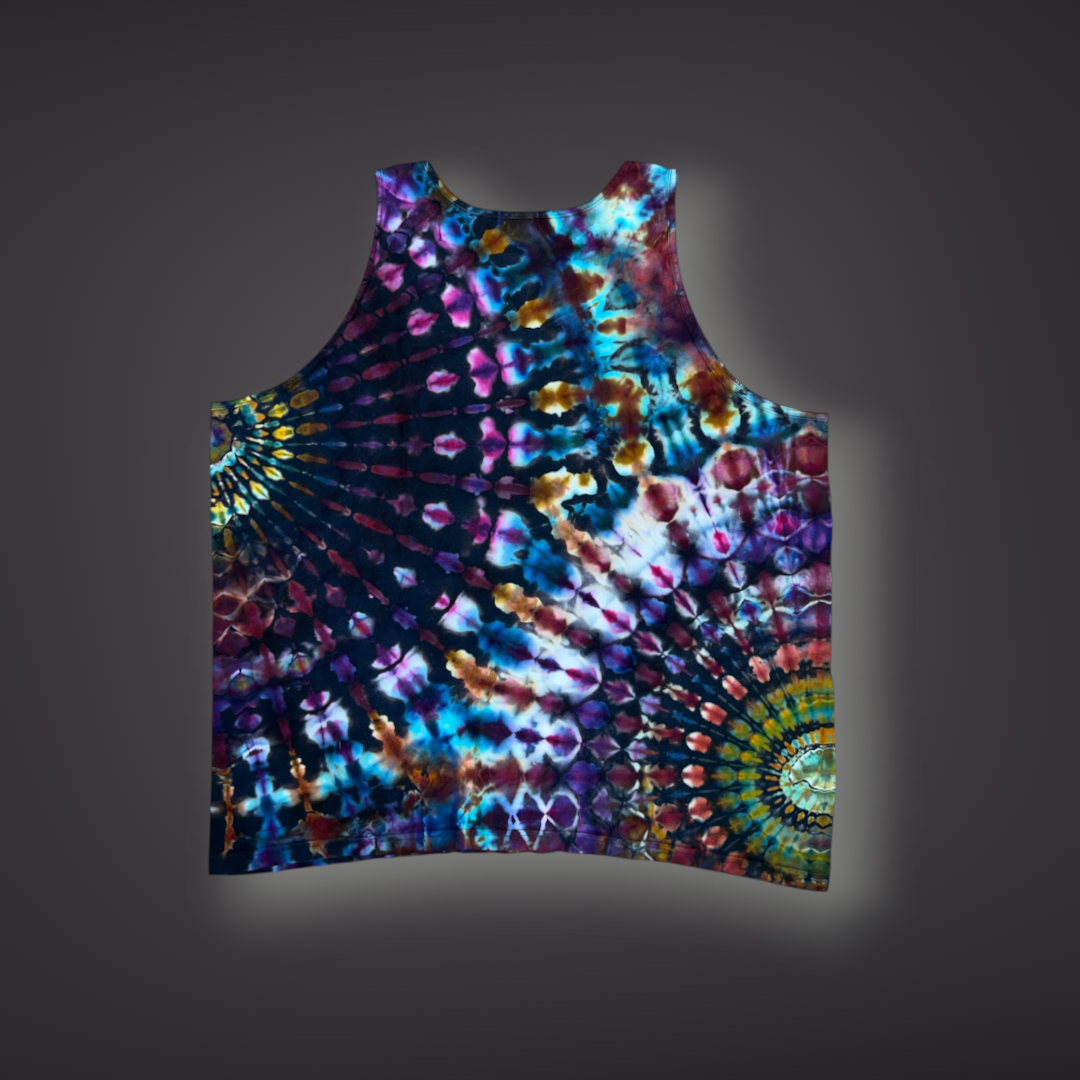 Adult XXL - Stained Glass Reverse Tank - Fall Sunset