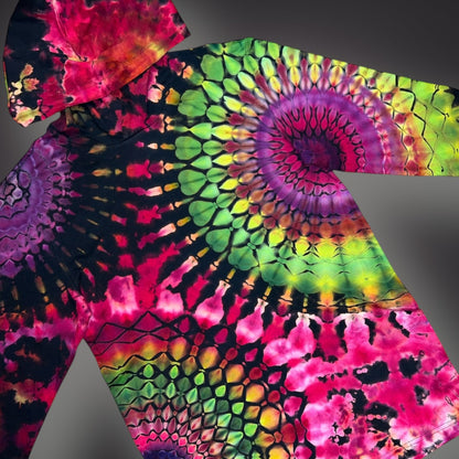 Adult Small - Northern Lights Hooded Reverse Long Sleeve Shirt - Small Defect