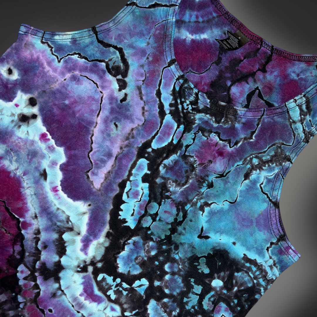Adult Small - Geode Reverse Dye Tank - Abalone Shell