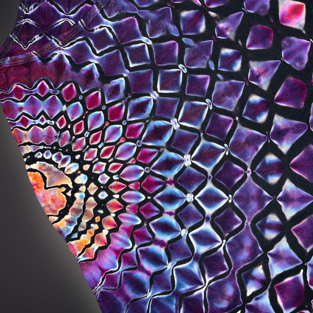 Women's Large - Stained Glass Reverse Dye Racerback Tank - My Favorite Colorset Ever!