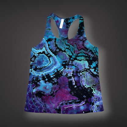 Women's Large - Geode Reverse Dye Racerback Tank - Abalone Shell