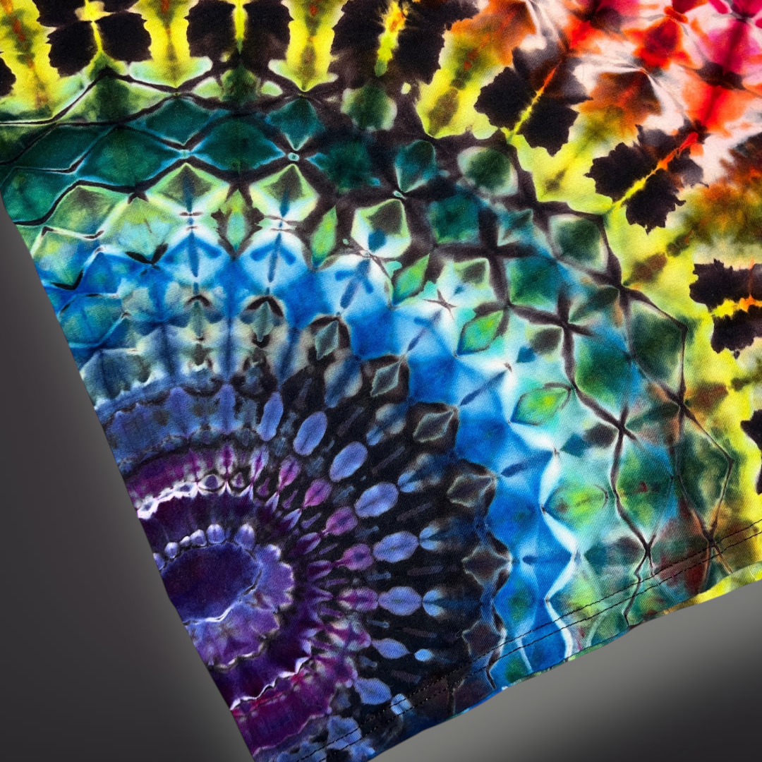 Adult Large - Stained Glass Reverse Dye Tank - Dark Rainbow