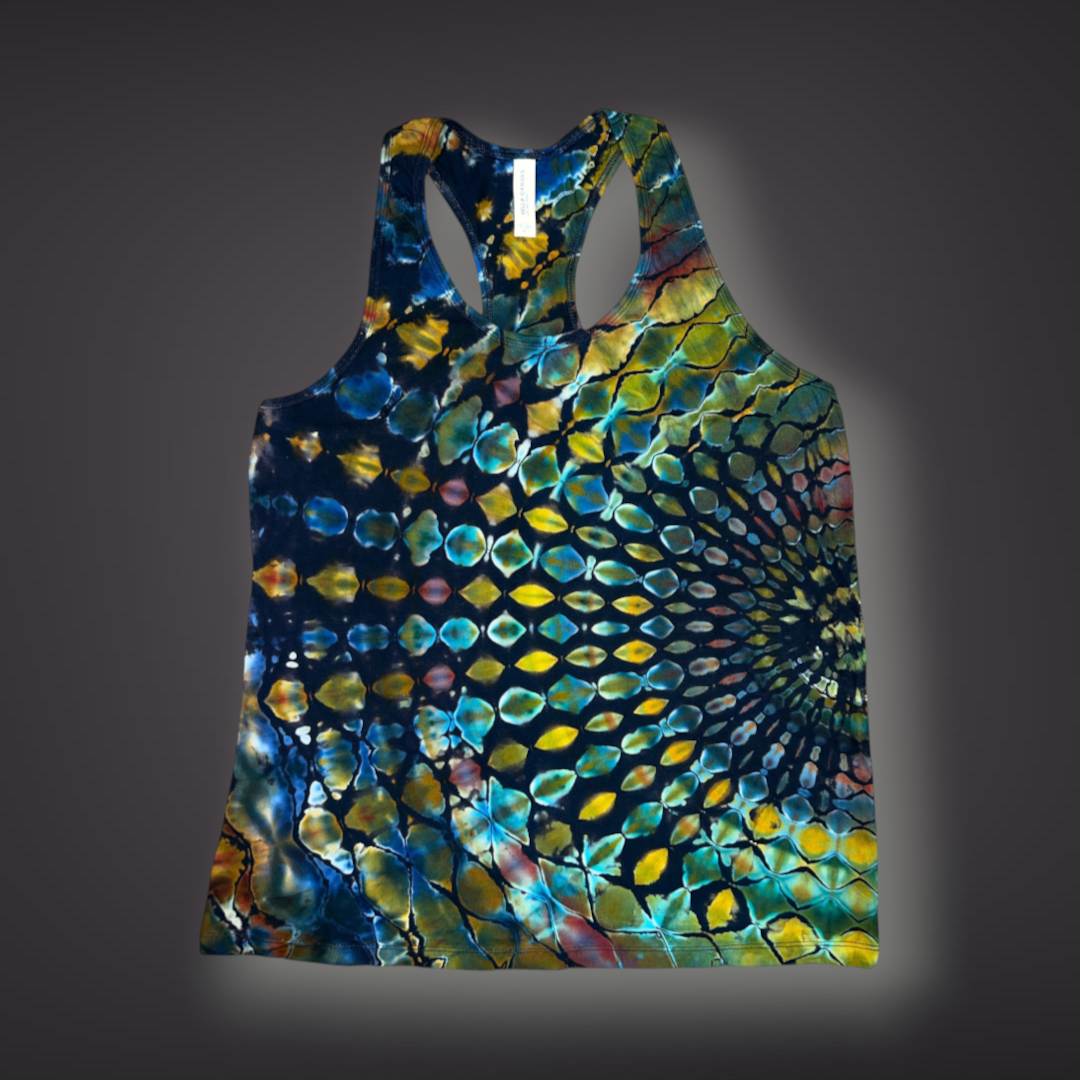 Women's XLarge - Stained Glass Reverse Dye Racerback Tank - Fall Tones