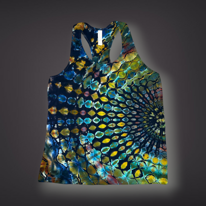 Women's XLarge - Stained Glass Reverse Dye Racerback Tank - Fall Tones
