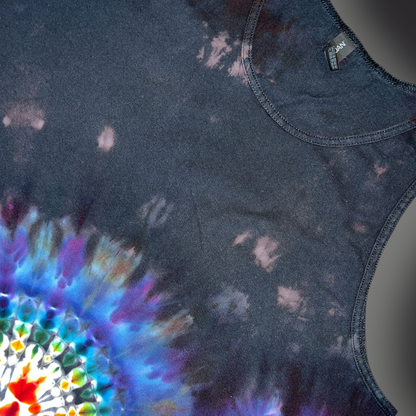 Adult XLarge - Banded Reverse Dye Tank - Dark Rainbow