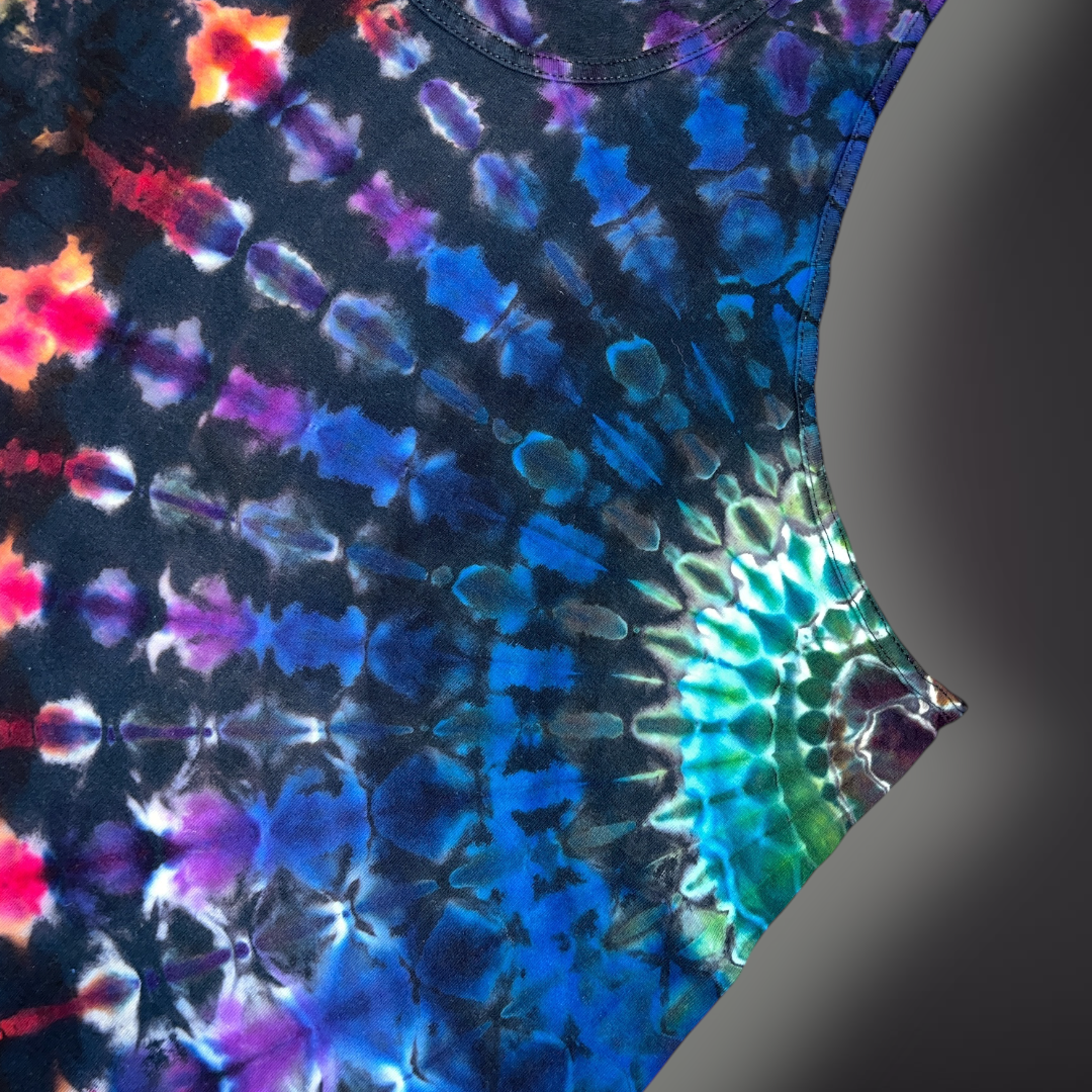 Adult XLarge - Stained Glass Reverse Dye Tank - Dark Rainbow