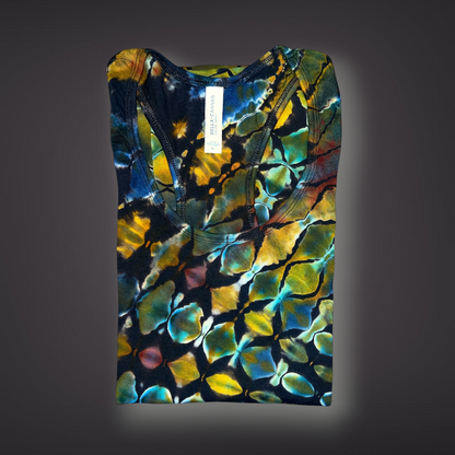 Women's XLarge - Stained Glass Reverse Dye Racerback Tank - Fall Tones