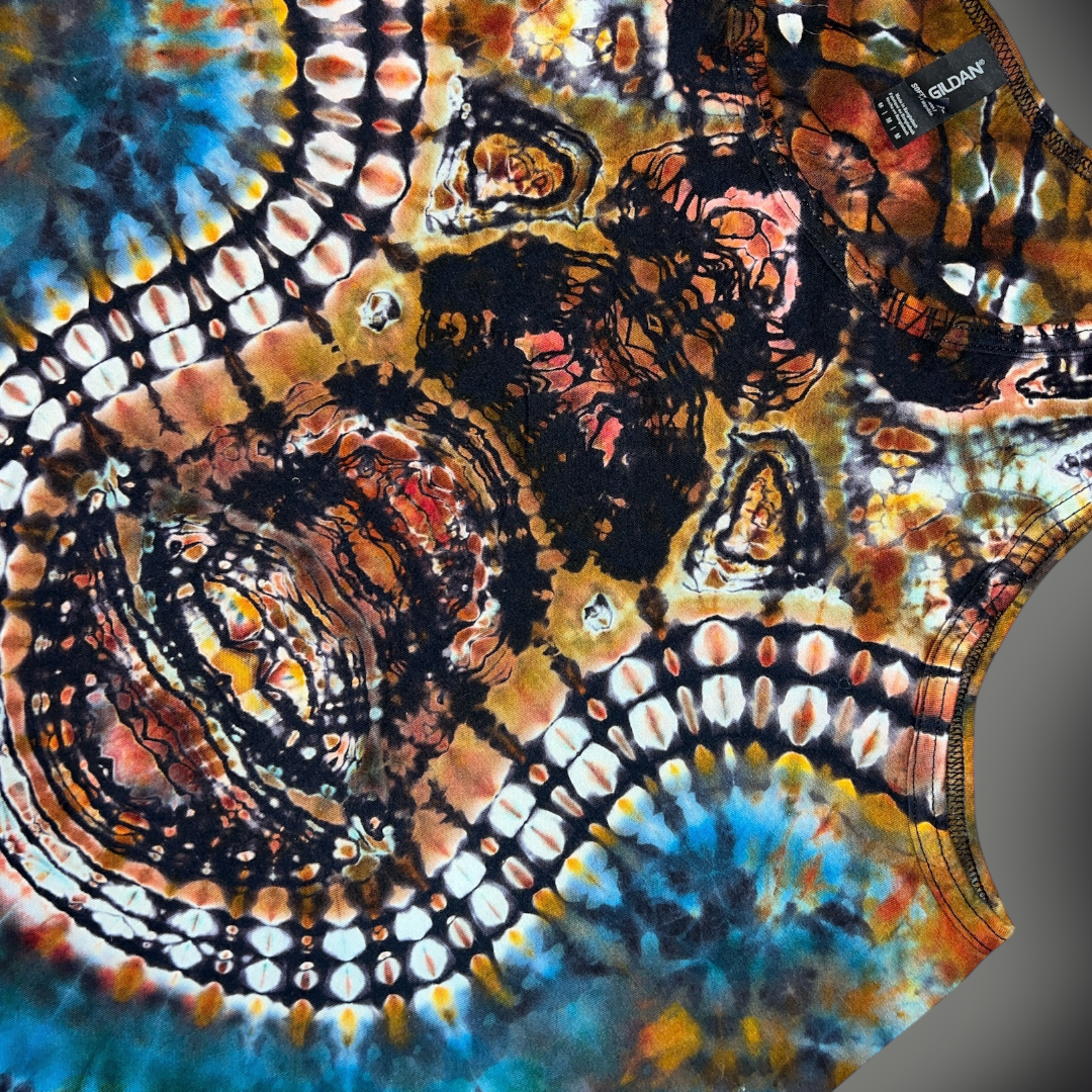 Adult Medium - Tribal Reverse Dye Tank - Fall Tones