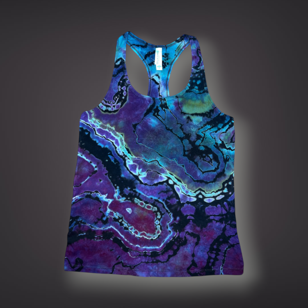 Women's Medium - Geode Reverse Dye Racerback Tank - Abalone Shell