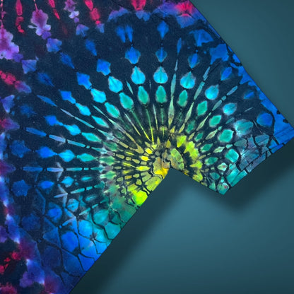 Stained Glass Reverse - Dark Rainbow - Kids Medium Short Sleeve T-Shirt