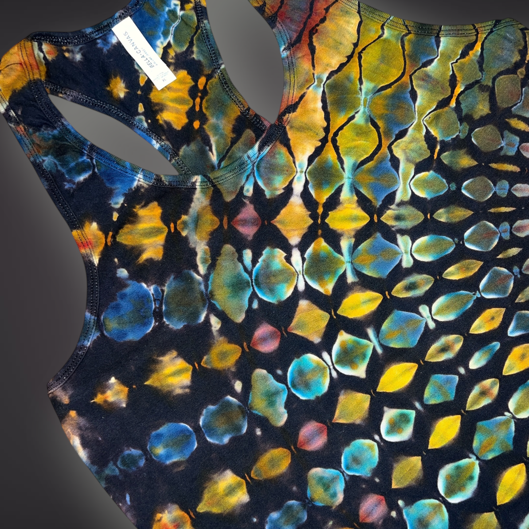 Women's XLarge - Stained Glass Reverse Dye Racerback Tank - Fall Tones