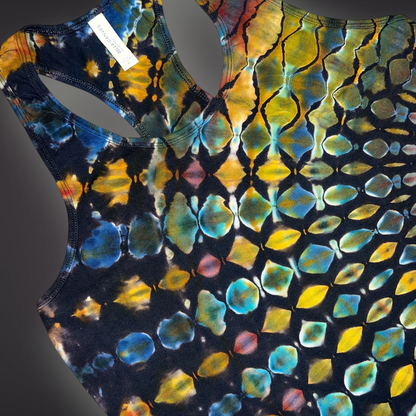 Women's XLarge - Stained Glass Reverse Dye Racerback Tank - Fall Tones