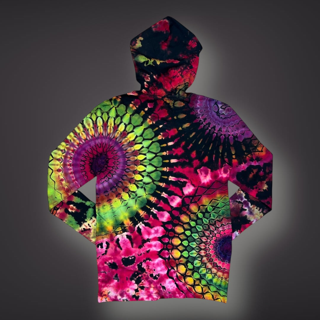 Adult Small - Northern Lights Hooded Reverse Long Sleeve Shirt - Small Defect