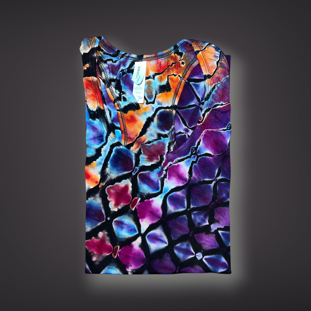 Women's XLarge - Stained Glass Reverse Dye Racerback Tank - My Favorite Colorset Ever!