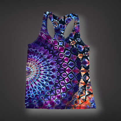 Women's Medium - Stained Glass Reverse Dye Racerback Tank - My Favorite Colorset Ever!