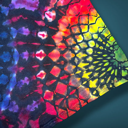 Stained Glass Reverse - Dark Rainbow - Kids Medium Short Sleeve T-Shirt