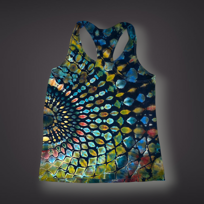 Women's Medium - Stained Glass Reverse Dye Racerback Tank - Fall Tones