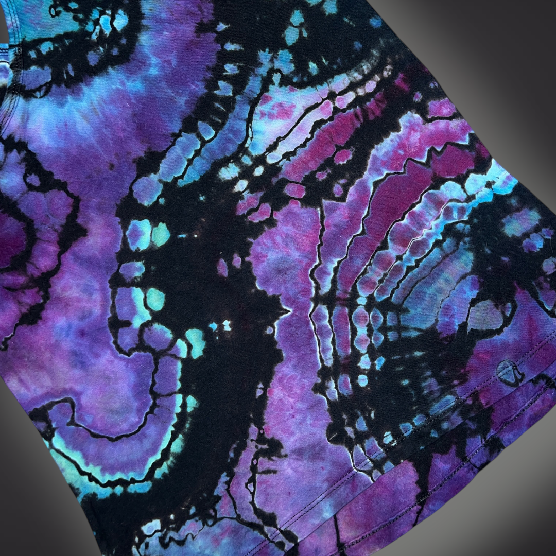Women's Small - Geode Reverse Dye Racerback Tank - Abalone Shell