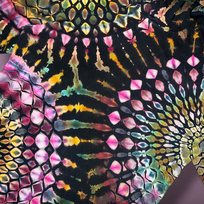 Stained Glass Reverse Dyed Hooded Long Sleeve - Ruby Glow - Adult Small