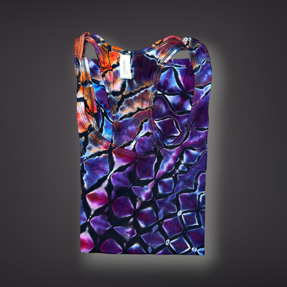 Women's Large - Stained Glass Reverse Dye Racerback Tank - My Favorite Colorset Ever!
