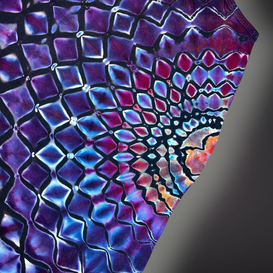 Women's Large - Stained Glass Reverse Dye Racerback Tank - My Favorite Colorset Ever!