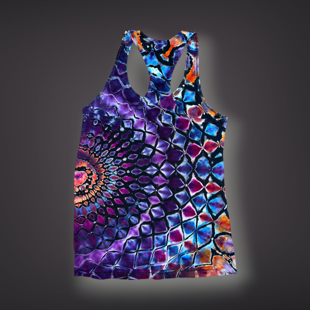 Women's Small - Stained Glass Reverse Dye Racerback Tank - My Favorite Colorset Ever!
