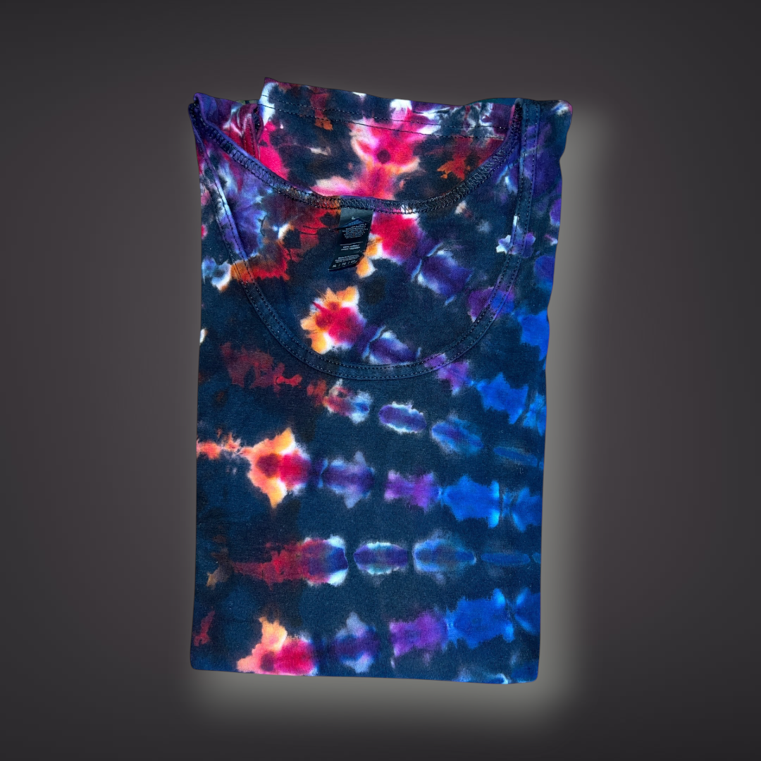 Adult XLarge - Stained Glass Reverse Dye Tank - Dark Rainbow