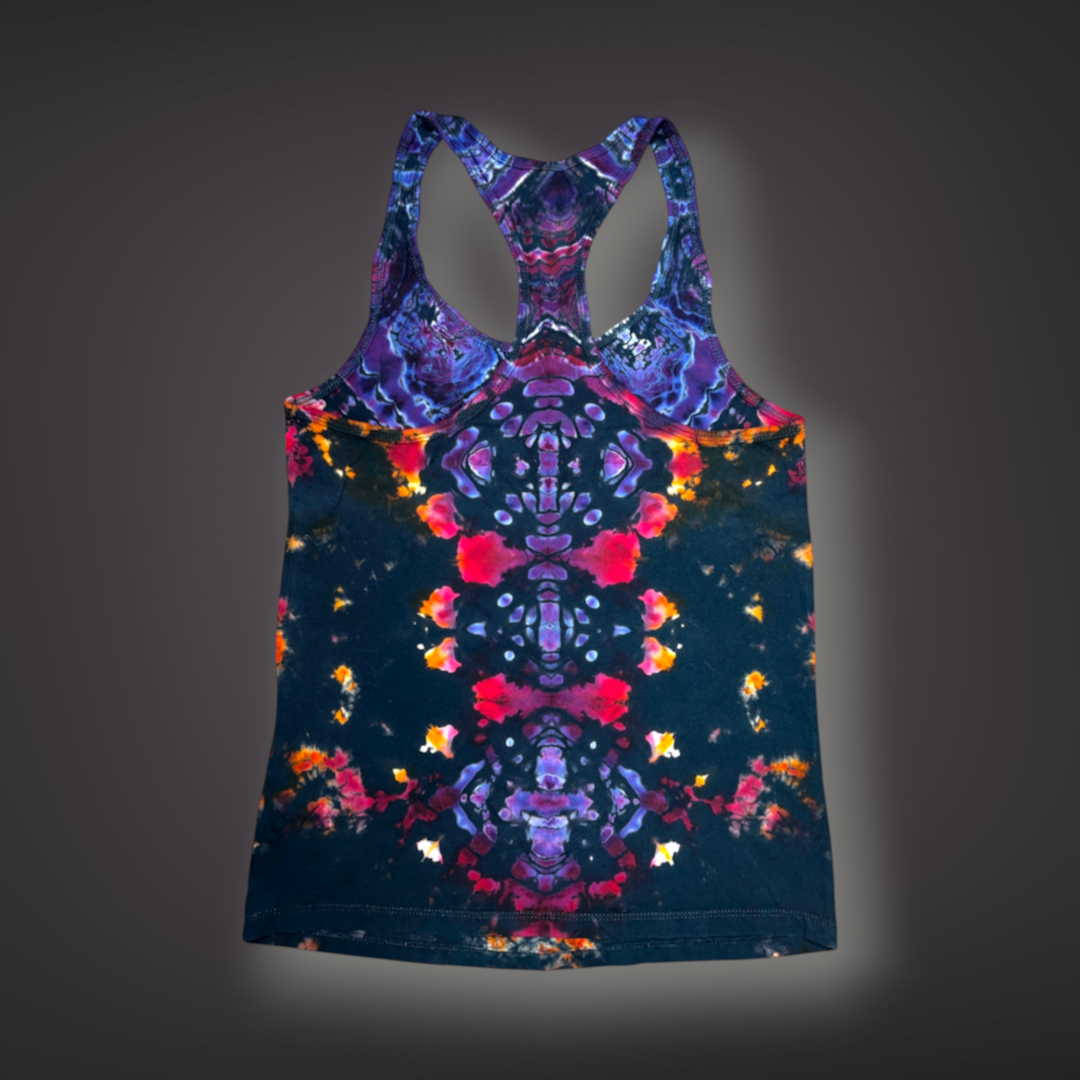 Women's Small - Tribal Reverse Dye Racerback Tank - Pacific Sunset