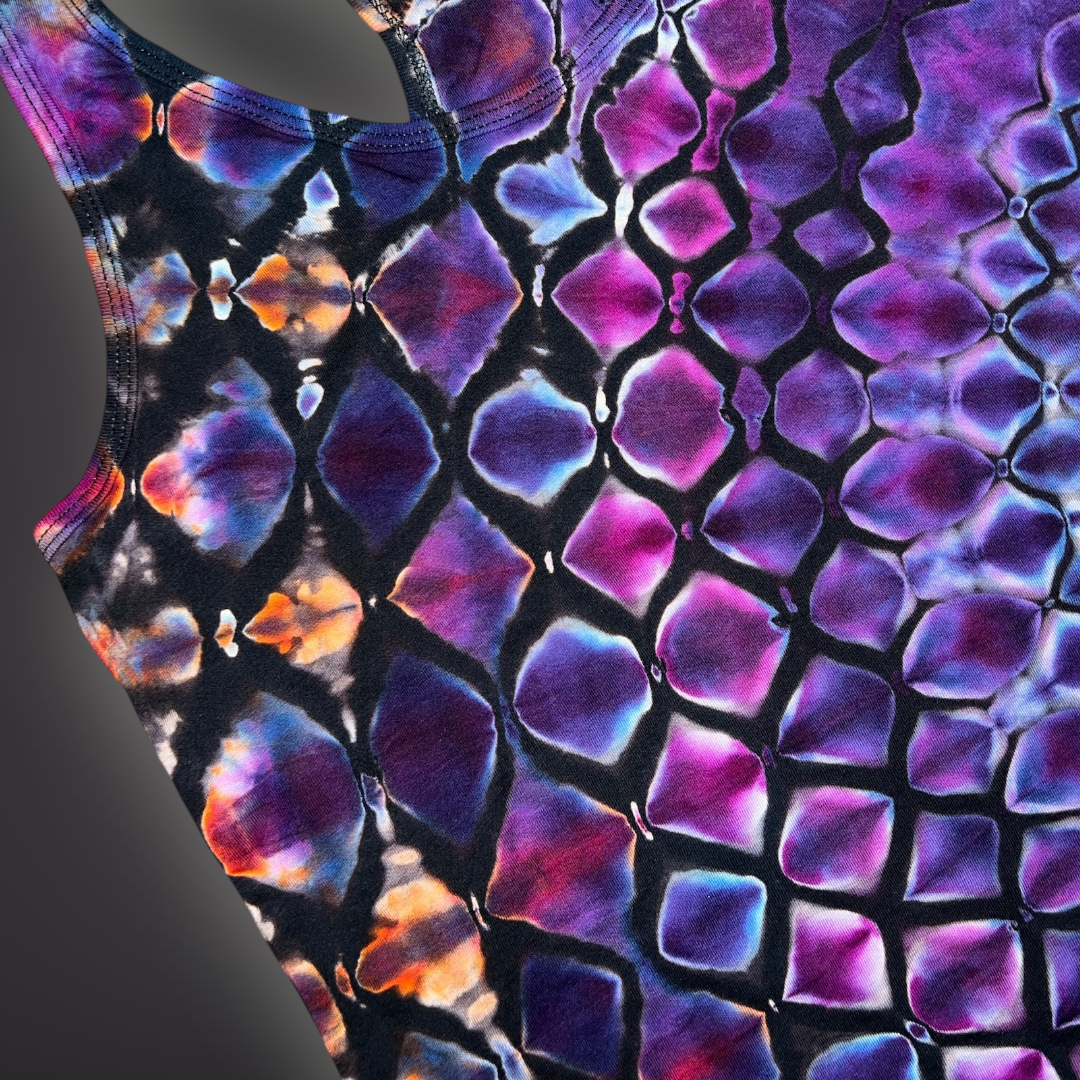 Women's Medium - Stained Glass Reverse Dye Racerback Tank - My Favorite Colorset Ever!