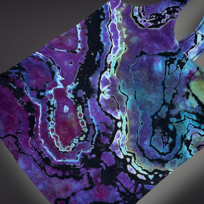 Women's Medium - Geode Reverse Dye Racerback Tank - Abalone Shell