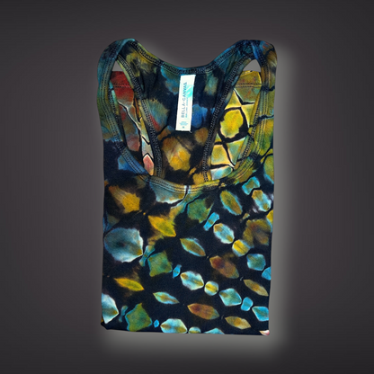 Women's Medium - Stained Glass Reverse Dye Racerback Tank - Fall Tones