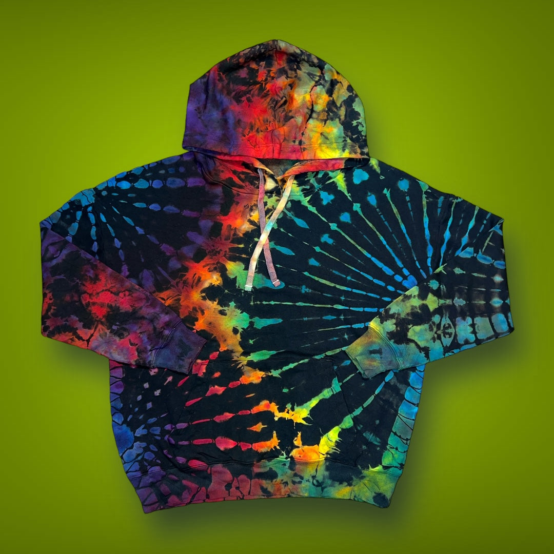 Stained Glass Dark Rainbow Hoodie - Women’s Medium