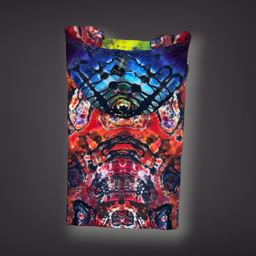 Adult Large - Tribal Reverse Dye Tank - Dark Rainbow