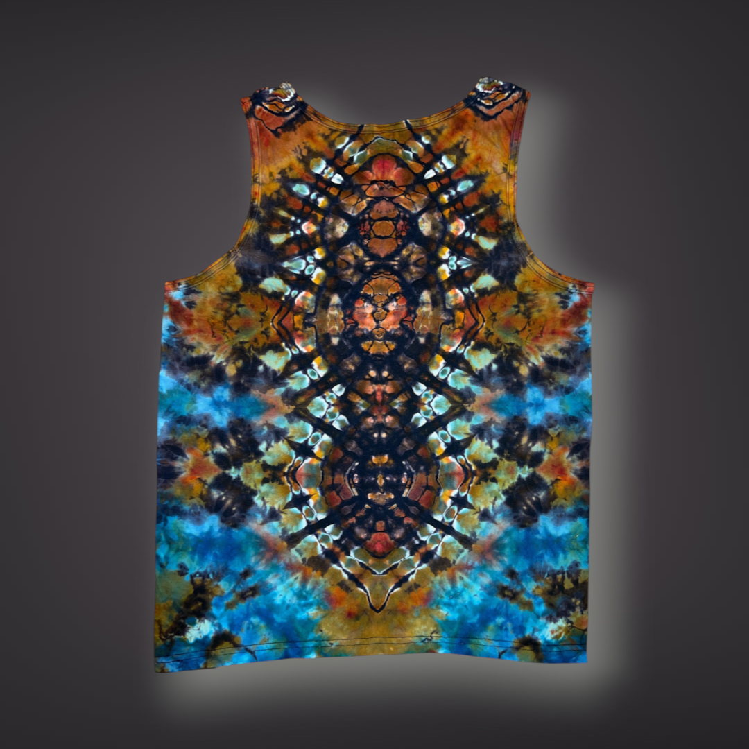 Adult Medium - Tribal Reverse Dye Tank - Fall Tones