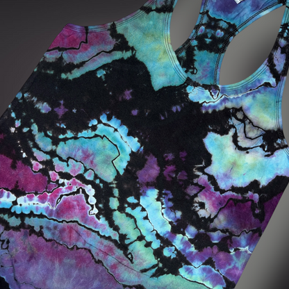 Women's Small - Geode Reverse Dye Racerback Tank - Abalone Shell