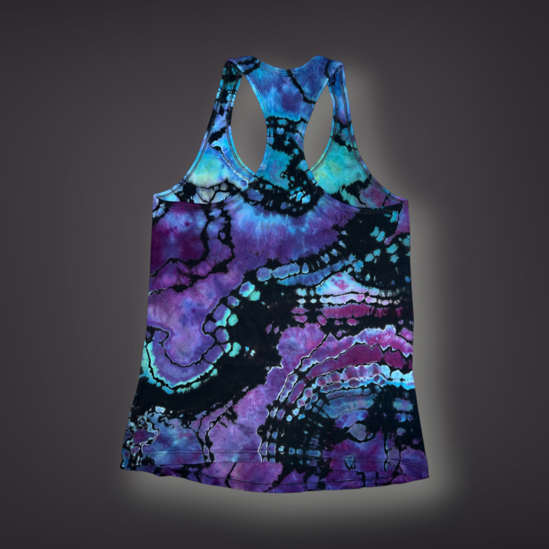 Women's Small - Geode Reverse Dye Racerback Tank - Abalone Shell