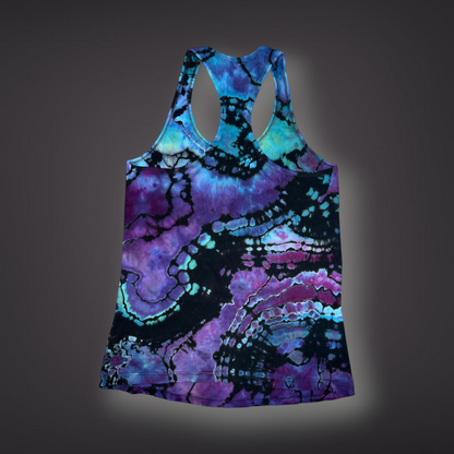 Women's Small - Geode Reverse Dye Racerback Tank - Abalone Shell