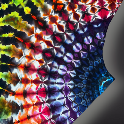 Adult Large - Stained Glass Reverse Dye Tank - Dark Rainbow