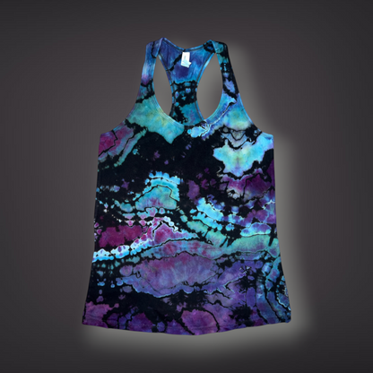 Women's Small - Geode Reverse Dye Racerback Tank - Abalone Shell
