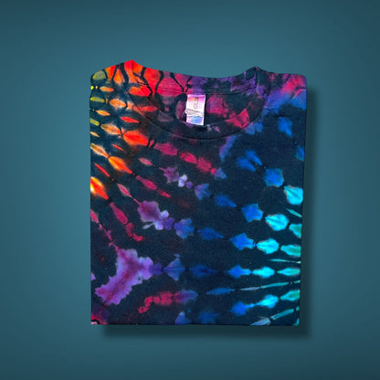 Stained Glass Reverse - Dark Rainbow - Kids Medium Short Sleeve T-Shirt