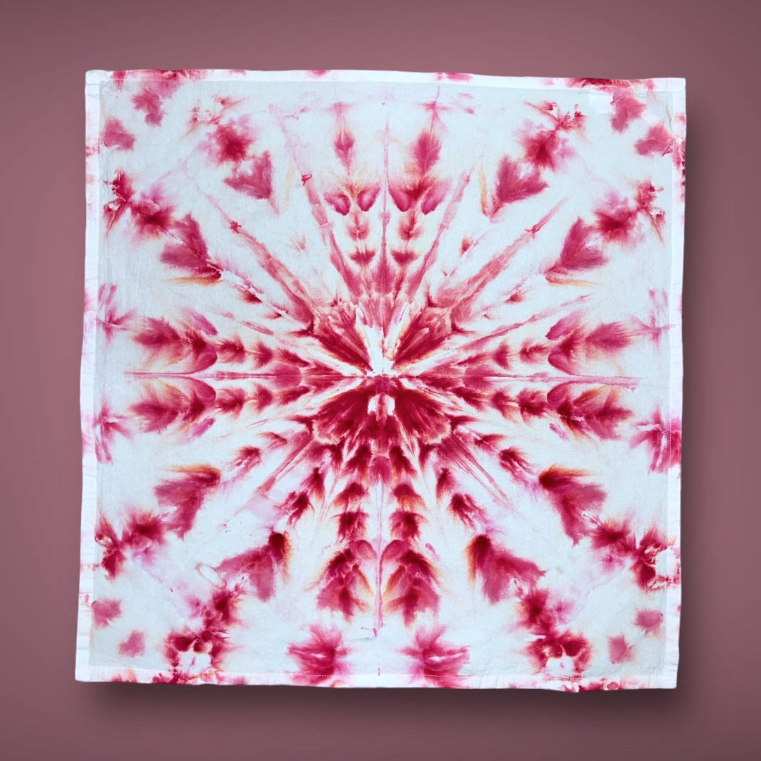 Pink Sumset Flower Mandala Flour Sack Towel