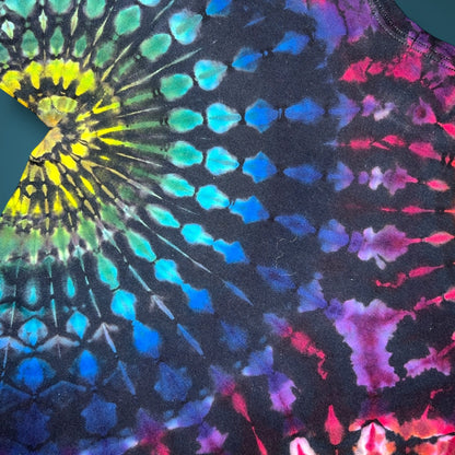 Stained Glass Reverse - Dark Rainbow - Kids Medium Short Sleeve T-Shirt