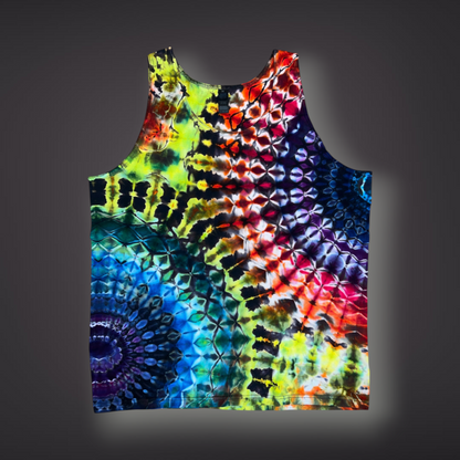 Adult Large - Stained Glass Reverse Dye Tank - Dark Rainbow